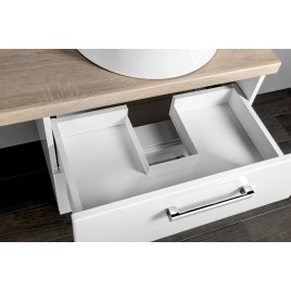 Ensemble de meubles de salle de bain VEGA, largeur 97.5 cm, chêne blanc/platin