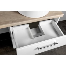 VEGA ensemble de meubles de salle de bain, largeur 97,5 cm, chêne blanc/platin
