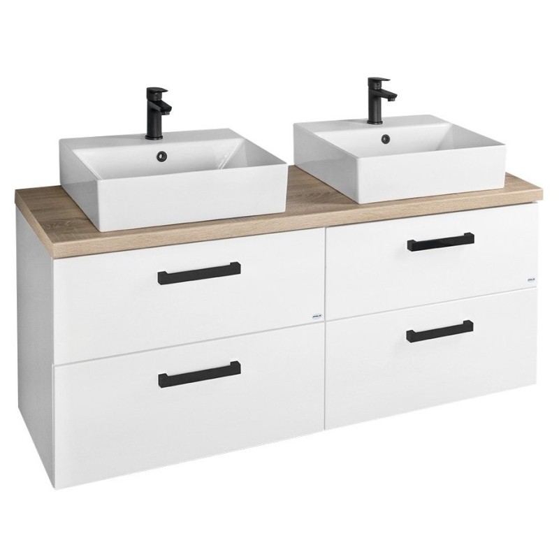 Ensemble de meubles de salle de bain VEGA, largeur 125 cm, chêne blanc/platin Ensemble de meubles de salle de bain VEGA, largeur 125 cm, chêne blanc/platin