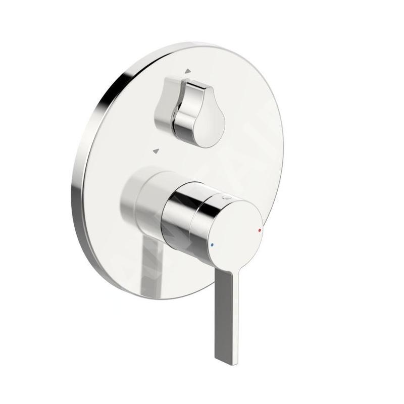 Hansa Loft - Mitigeur de baignoire encastré, avec inverseur pour 2 sorties, chrome 87729003