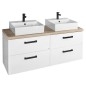 VEGA ensemble de meubles de salle de bain, largeur 145 cm, chêne blanc/platin VEGA ensemble de meubles de salle de bain, largeur 145 cm, chêne blanc/platin