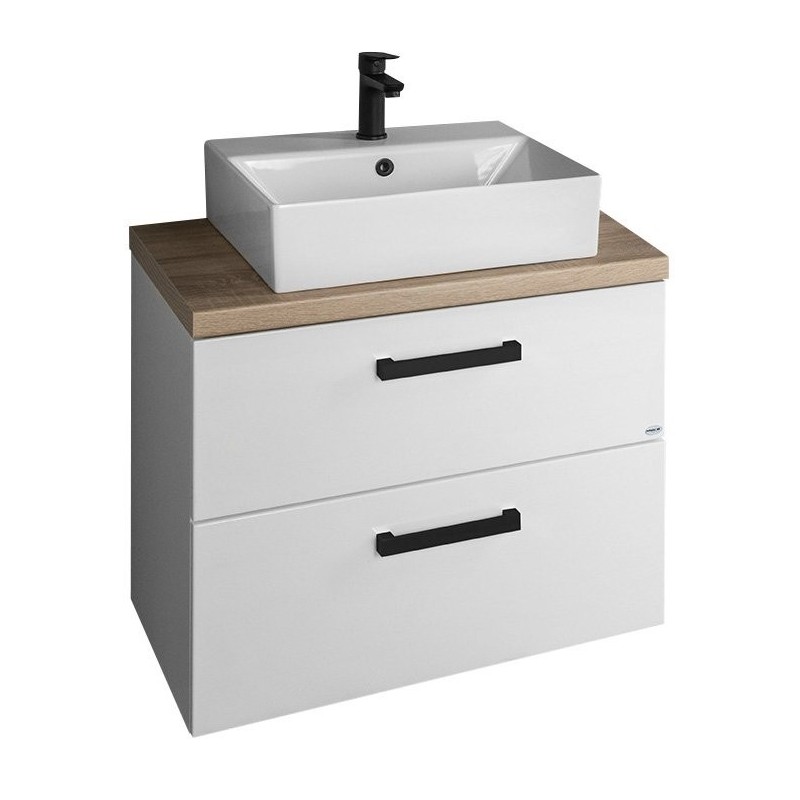 Ensemble de meubles de salle de bain VEGA, largeur 82,5 cm, chêne blanc/platin Ensemble de meubles de salle de bain VEGA, largeur 82,5 cm, chêne blanc/platin