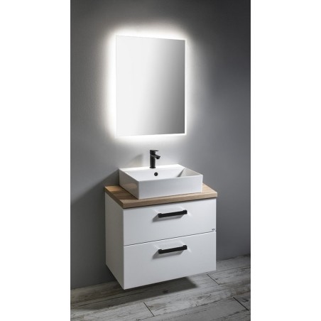 Ensemble de meubles de salle de bain VEGA, largeur 82,5 cm, chêne blanc/platin