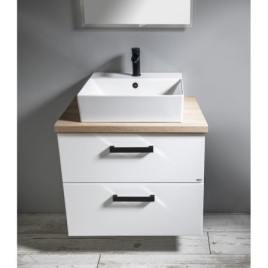 Ensemble de meubles de salle de bain VEGA, largeur 82,5 cm, chêne blanc/platin