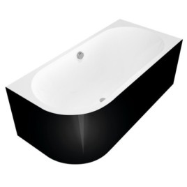 ASTRA R MONOLITH Bain asymétrique 160x75x60cm, blanc/noir
