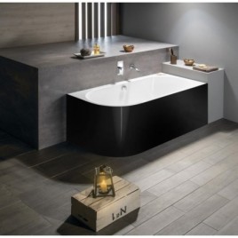 VIVA R MONOLITH Bain asymétrique 170x75x60cm, blanc/noir
