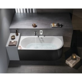 VIVA L MONOLITH Bain asymétrique 170x75x60cm, blanc/noir