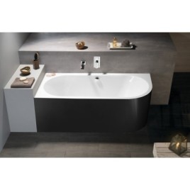VIVA L MONOLITH Bain asymétrique 170x75x60cm, blanc/noir