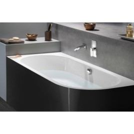VIVA L MONOLITH Bain asymétrique 170x75x60cm, blanc/noir