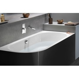 VIVA R MONOLITH Bain asymétrique 180x75x60cm, blanc/noir