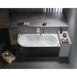 VIVA R MONOLITH Bain asymétrique 180x75x60cm, blanc/noir