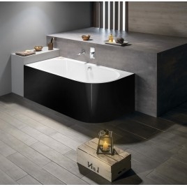 VIVA L MONOLITH Bain asymétrique 180x75x60cm, blanc/noir