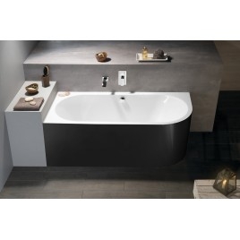 VIVA L MONOLITH Bain asymétrique 180x75x60cm, blanc/noir