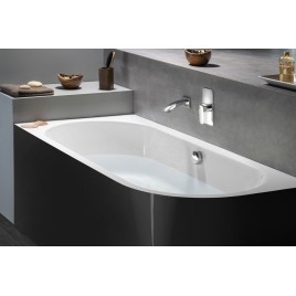 VIVA L MONOLITH Bain asymétrique 180x75x60cm, blanc/noir