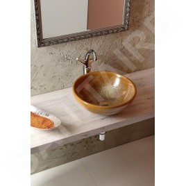 Sapho Antea - Mitigeur de lavabo avec garniture de vidage, hauteur 300 mm, chrome/doré 3272L