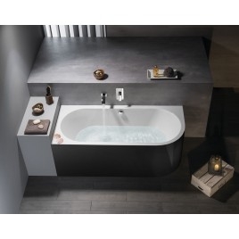 VIVA L MONOLITH Bain asymétrique 180x75x60cm, blanc/noir