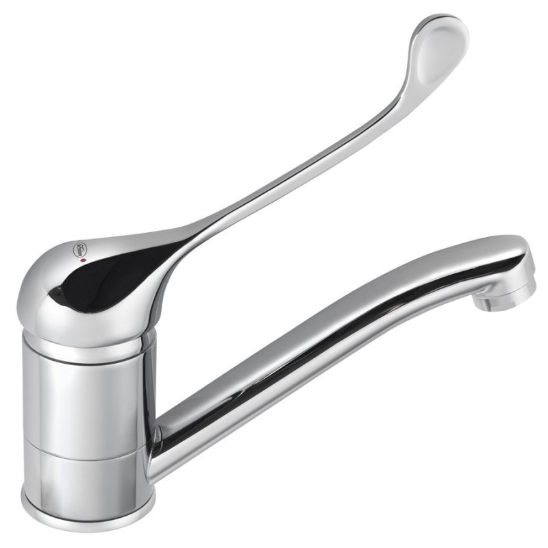 HOFFER Washbasin Mixer Tap sans Pop Up, Spout pivotant, Levier médical, chrome