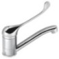 HOFFER Washbasin Mixer Tap sans Pop Up, Spout pivotant, Levier médical, chrome