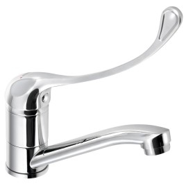 AQUALINE 35 Swivel Spout Washbasin Mixer Tap, Levier médical, chrome