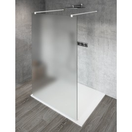 VARIO WHITE Panneau en verre de douche de 1 pièce, verre mat, 1400 mm