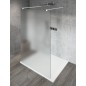 VARIO WHITE Panneau en verre de douche de 1 pièce, verre mat, 1400 mm