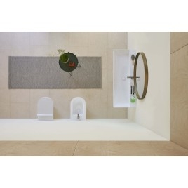 KUBE X lavabo en céramique 120x47cm, bord inférieur groud, blanc ExtraGlaze