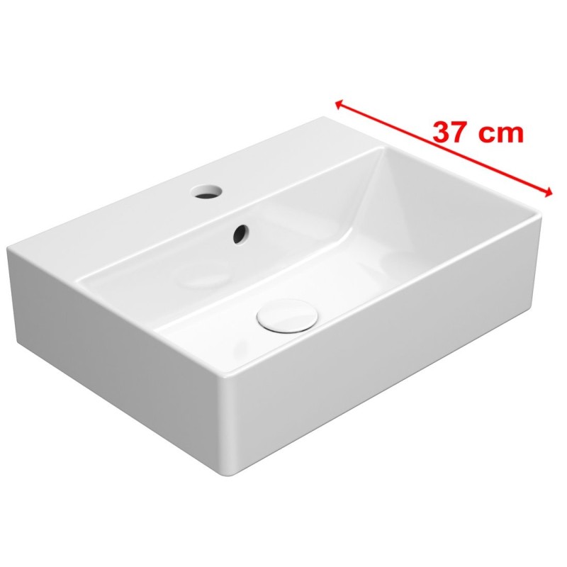 KUBE X lavabo en céramique 50x37cm, bord inférieur groud, blanc ExtraGlaze KUBE X lavabo en céramique 50x37cm, bord inférieur groud, blanc ExtraGlaze