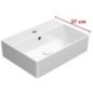 KUBE X lavabo en céramique 50x37cm, bord inférieur groud, blanc ExtraGlaze KUBE X lavabo en céramique 50x37cm, bord inférieur groud, blanc ExtraGlaze