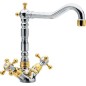 Sapho Antea - Mitigeur de lavabo avec bonde, chrome/or 3372 Sapho Antea - Mitigeur de lavabo avec bonde, chrome/or 3372