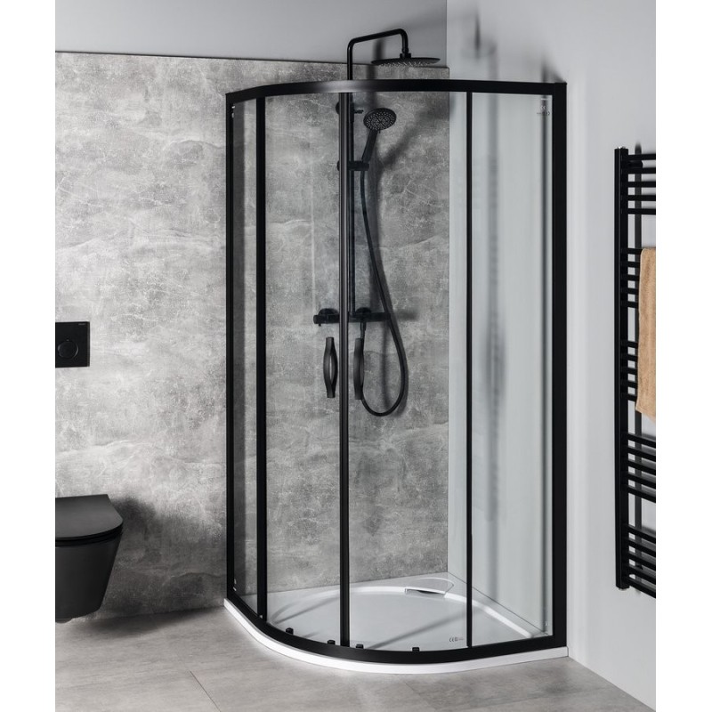 SIGMA SIMPLY BLACK Quadrant Shower Enclosure 900x900mm, R550, verre clair