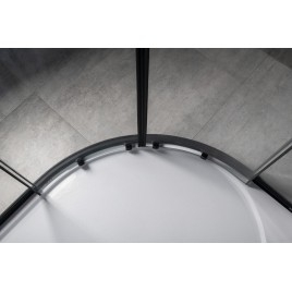 SIGMA SIMPLY BLACK Quadrant Shower Enclosure 1000x1000mm, R550, verre clair