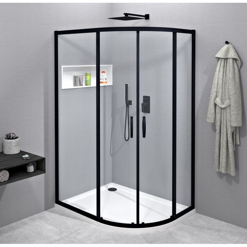 SIGMA SIMPLY BLACK Quadrant Shower Enclosure 1000x800mm, R550, L/R, verre clair SIGMA SIMPLY BLACK Quadrant Shower Enclosure 1000x800mm, R550, L/R, verre clair