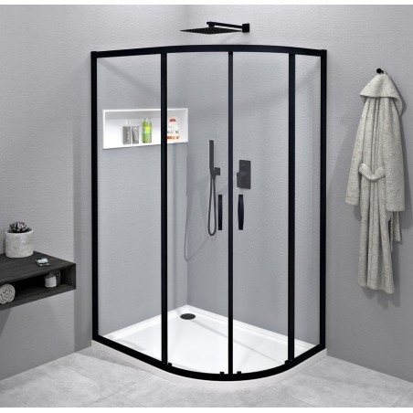 SIGMA SIMPLY BLACK Quadrant Shower Enclosure 1000x800mm, R550, L/R, verre clair