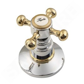 Sapho Antea - Mitigeur pour le bord de baignoire, installation à 5 trous, chrome / doré 3882