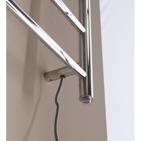 REDONDO radiateur de serviette électrique, rond, 600x1500 mm, 130 W, acier inoxydable poli