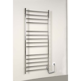 REDONDO radiateur de serviette électrique, rond, 630x1160 mm, 130 W, acier inoxydable poli