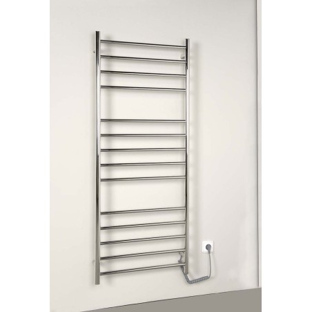 REDONDO radiateur de serviette électrique, rond, 630x1160 mm, 130 W, acier inoxydable poli