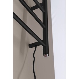 REDONDO radiateur de serviette électrique, rond, 500x900 mm, 75 W, noir mat