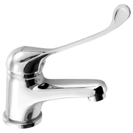 HOFFER Washbasin Mixer Tap sans Pop Up Waste, levier fou, chrome