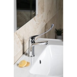 SCHMITZ Robinet de mélangeur de lavabo sans pop up déchets, levier médical, chrome
