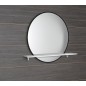 SHARON rétro-éclairé LED Ø 80cm avec étagère, noir mat