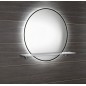 SHARON rétro-éclairé LED Ø 80cm avec étagère, noir mat