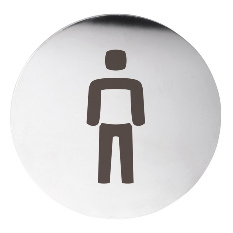 Panneau de porte de toilette MEN. 75mm, acier inoxydable mat