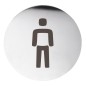 Panneau de porte de toilette MEN. 75mm, acier inoxydable mat