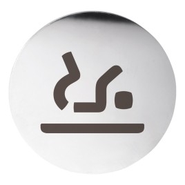 Baby changing facilities porte sign dia. 75mm, acier inoxydable mat