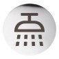 Signe de porte de douche. 75mm, acier inoxydable mat