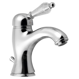 Sapho Kirké - Mitigeur de lavabo avec bonde, manette cristal, chrome KI02KC