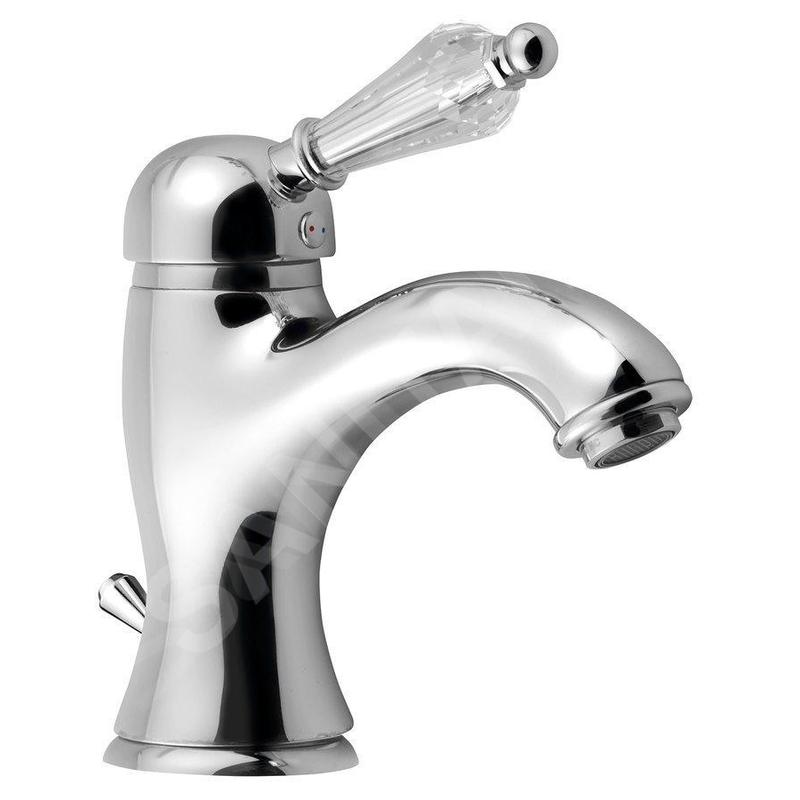 Sapho Kirké - Mitigeur de lavabo avec bonde, manette cristal, chrome KI02KC
