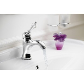 Sapho Kirké - Mitigeur de lavabo avec bonde, manette cristal, chrome KI02KC