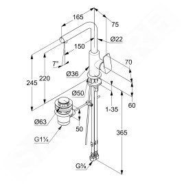 Kludi Pure&Style - Mitigeur de lavabo avec vidage, chrome 400250575